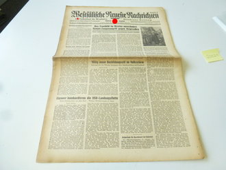 Mindener Zeitung vom 23.10.44, Papier an den Kanten rissig, Interessantes Stück Zeitgeschichte