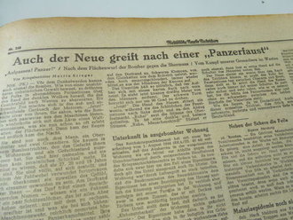 Mindener Zeitung vom 23.10.44, Papier an den Kanten rissig, Interessantes Stück Zeitgeschichte