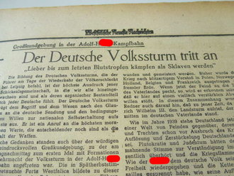 Mindener Zeitung vom 23.10.44, Papier an den Kanten rissig, Interessantes Stück Zeitgeschichte