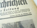 Mindener Zeitung vom 23.10.44, Papier an den Kanten rissig, Interessantes Stück Zeitgeschichte