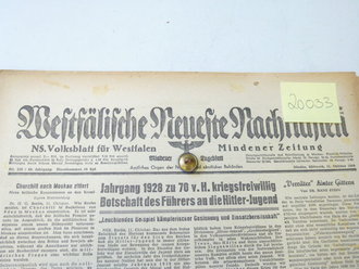 Mindener Zeitung vom 11.10.44, Interessantes Stück Zeitgeschichte