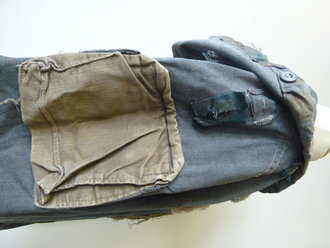 NVA Tarnjacke altes Modell, getragenes Stück, Schulterbreite 46 cm, Armlänge 64 cm