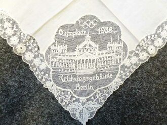 Olympiade 1936 Berlin, Erinnerungsdeckchen, Maße 23 x 23cm