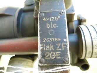 Optik Flak ZF 20E, Originallack, nicht ganz komplett. selten. Optik neblig und fleckig, Aluminiumkorpus, guaranteed original