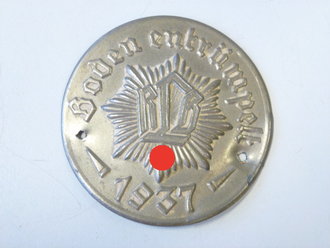 Reichsluftschutzbund, Türplakette " Boden entrümpelt 1937", Durchmesser 45 mm