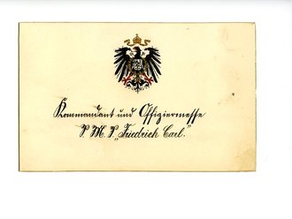1. Weltkrieg, Visitenkarte Kommandant und Offiziers..,...