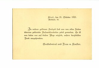 1. Weltkrieg, Dankeskarte zur goldenen Hochzeit...