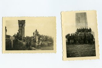 2 Fotos Frankreich, Wehrmachtssoldaten auf Höhe 304, Verdun, Maße ca. 6x9cm