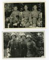 2 Fotos Reichswehr / frühe Wehrmacht  , Stahlhelm mit Ohrenausschnitt, Maße 10x14cm