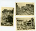 9 Fotos Bombenschäden in einer Stadt im Norden, Maße ca.12x9cm, datiert 1942/43