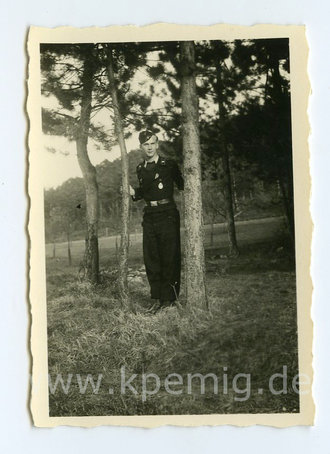 Foto Soldat Panzertruppe, Maße 5,5x8cm