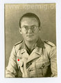 Afrikakoros Heeresmann, Foto aus der Gefangenschaft, Maße 5,5x8cm, datiert 1946