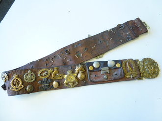 British WWI, Souvenir belt with german Imperial Navy...