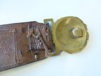 British WWI, Souvenir belt with german Imperial Navy buckle, nice example