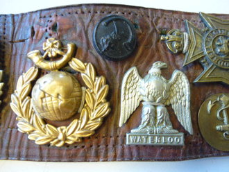 British WWI, Souvenir belt with german Imperial Navy buckle, nice example