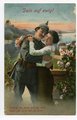 1. Weltkrieg,4 patriotische Ansichtskarten "Dein ist mein Herz", datiert 1915