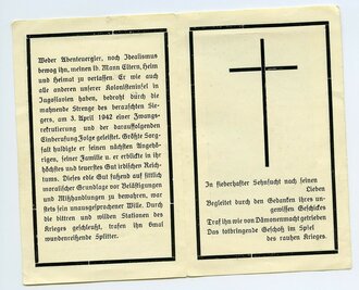  Trauerkarte Allgemeine SS