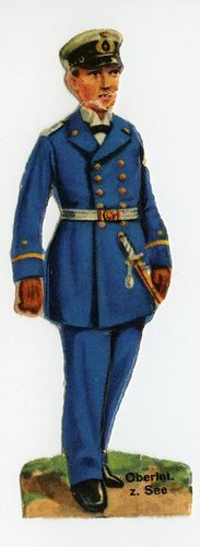 Kaiserreich Obladenbild, Oberleutnant zur See, Maße 8x3cm