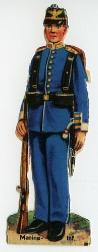 Kaiserreich, Obladenbild, Marine-Inf., Maße 8x3cm