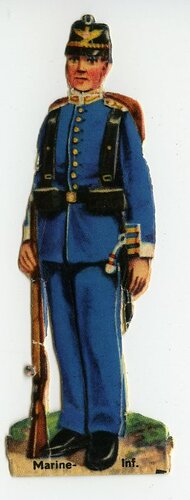 1. Weltkrieg Obladenbild, Marine-Inf., Maße 8x3cm
