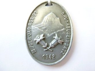 Erinnerungsabzeichen III./ Geb. Jäg. Rgt. 91, Kaukasuseinsatz 1942