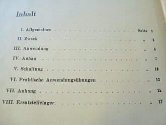 Kraftfahrzeug Nachtmarschgerät, Einbau- und Betriebsvorschrift, 16 Seiten, Din A5, komplett