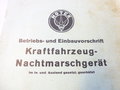 Kraftfahrzeug Nachtmarschgerät, Einbau- und Betriebsvorschrift, 16 Seiten, Din A5, komplett