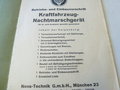 Kraftfahrzeug Nachtmarschgerät, Einbau- und Betriebsvorschrift, 16 Seiten, Din A5, komplett