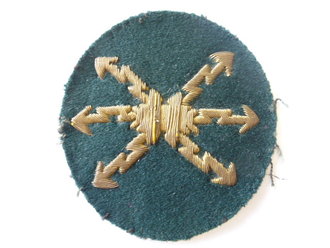 Tätigkeitsabzeichen Wehrmacht, goldener Metallfaden auf dunkelgrünem Untergrund
