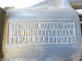 Gurtfüller 16 für MG08,  08/15. Überlackiertes Stück, einer der beiden Holzbeschläge lose beiliegend. Vermutlich Reichswehr Produktion