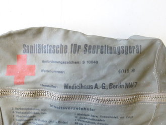 Luftwaffe Sanitätstasche für Seerettungsgerät, guter Zustand, nicht ausgetrocknet, Reissverschluss gängig