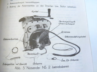 Vorläufige Beschreibung und Betriebsvorschrift für Notsendegerät NSG2, 22 Seiten, komplett, datiert 1941