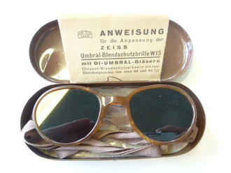 Zeiss Umbral Blendschutzbrille in Dose mit Anweisung und Umverpackung, ungebrauchtes Set mit leichtem Lagerschaden, selten