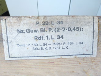 5 Stück Tragschlaufe für 300 Schuss Munition 8x 57 ( für K98 ) in Patronenkasten 88 mit defektem Deckel .Jeweils  20 Pappschachteln enthalten, alles zusammengehörig. OHNE Inhalt - Complete matching set for 5 times 300 K98 rounds,  ONLY EMPTY BOXES