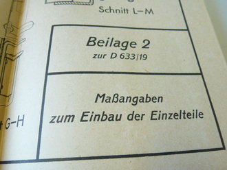 D 633/19 Satz Befestigungsvorrichtung  2-7073 für MG 34 oder 42 auf LKW und KFZ 70, datiert 1944, komplett