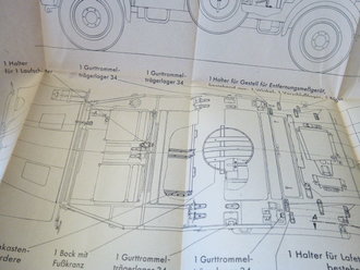 D 633/19 Satz Befestigungsvorrichtung  2-7073 für MG 34 oder 42 auf LKW und KFZ 70, datiert 1944, komplett