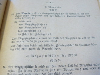 D 167/1 Maschinenpistole 40, Beschreibung, Handhabungs - und Behandlungsanleitung datiert 1942, komplett mit beilagen vom Januar 1944 bzgl. Winterabzug