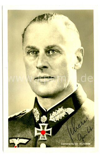 Generalmajor Scherer, Ansichtskarte mit...