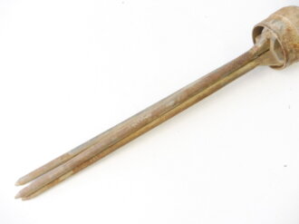 Kleines spreizbares Scherenfernrohrgestell Wehrmacht in Tasche, ungereinigter Scheunenfund