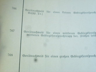 D1, Verzeichnis der außerplanmäßigen Heeres-Vorschriften, 243 Seiten, datiert 1938