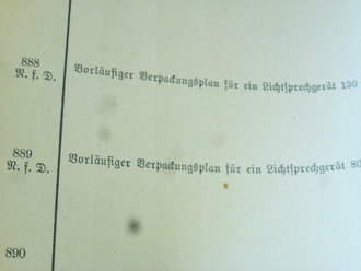 D1, Verzeichnis der außerplanmäßigen Heeres-Vorschriften, 243 Seiten, datiert 1938