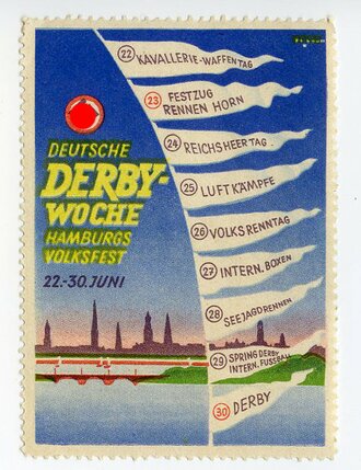 Reklamemarke Derby Woche Hamburg