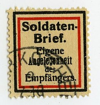 1.Weltkrieg, Marke " Soldatenbrief "