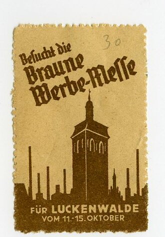 Reklamemarke " Braune Werbe Messe Luckenwalde"