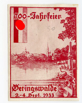 Reklamemarke 100 Jahr Feier Geringswalde 1933