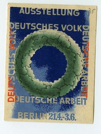 Reklamemarke Ausstellung " deutsches Volk" Berlin