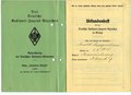 Deutsches Radsport-Jugend-Abzeichen in Bronze Urkundenheft sowie  Leistungsbuch durchs Leben, datiert 1933/34