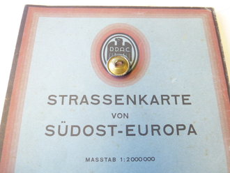 DDAC, Straßenkarte von Südost-Europa, Süd, datiert 1942