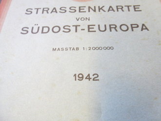 DDAC, Straßenkarte von Südost-Europa, Süd,  datiert 1942