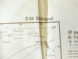Militärkarte Stalingrad, Sonderausgabe,  Nur für den Dienstgebrauch!, datiert 1942